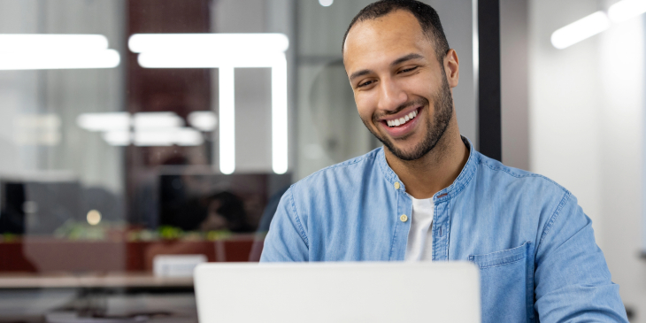 Man working at laptop